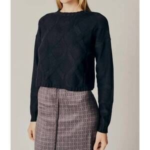 NEW DÈLUC clematis crew neck sweater in black